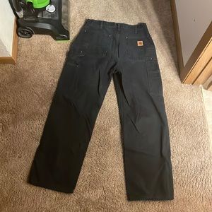 Men’s charhatt double kneee dungaree black